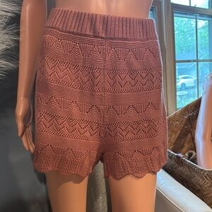No Boundaries‎ Brown High Waist Shorts with Scalloped Hem